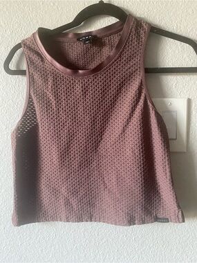Koral Mauve Textured Mesh Crop Tank